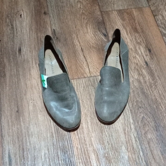Women's Gray Lucky Brand Suede Loafers - Picture 1 of 4